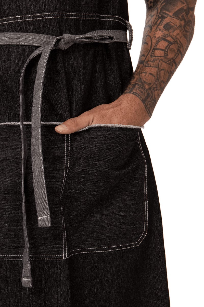 Chef Works Unisex Bronx Bib Apron, Black, One Size - Image 4